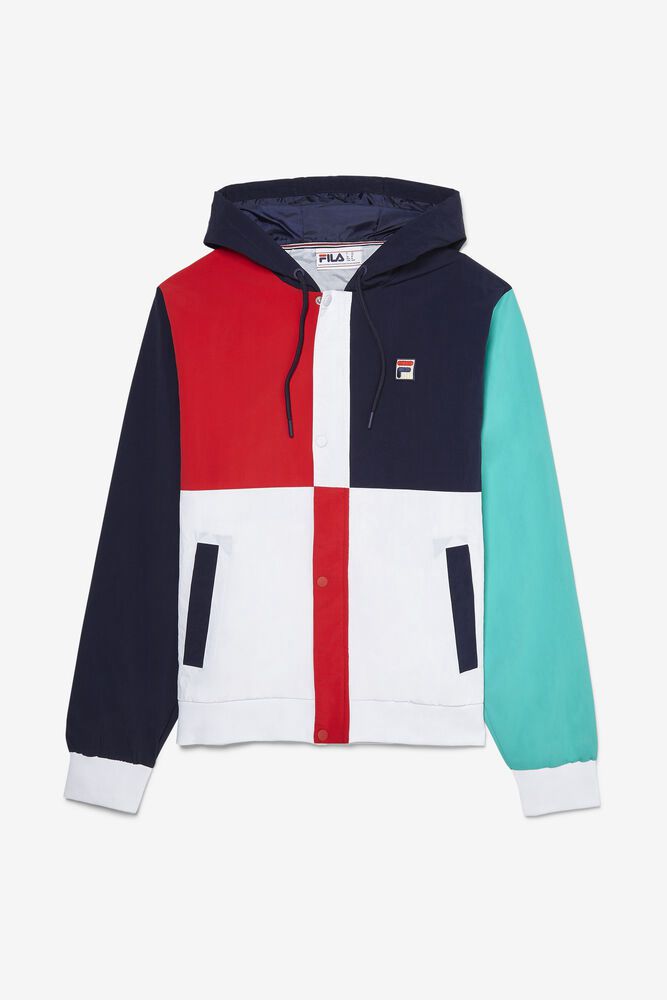 Fila Jacket Mens Navy/White/Red Prentice Wind - Ireland 02369-QTOI